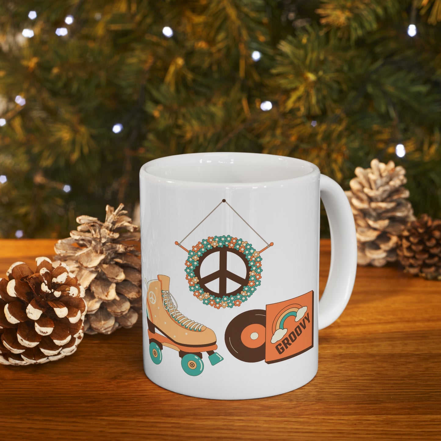 Groovy Ceramic Mug 11oz