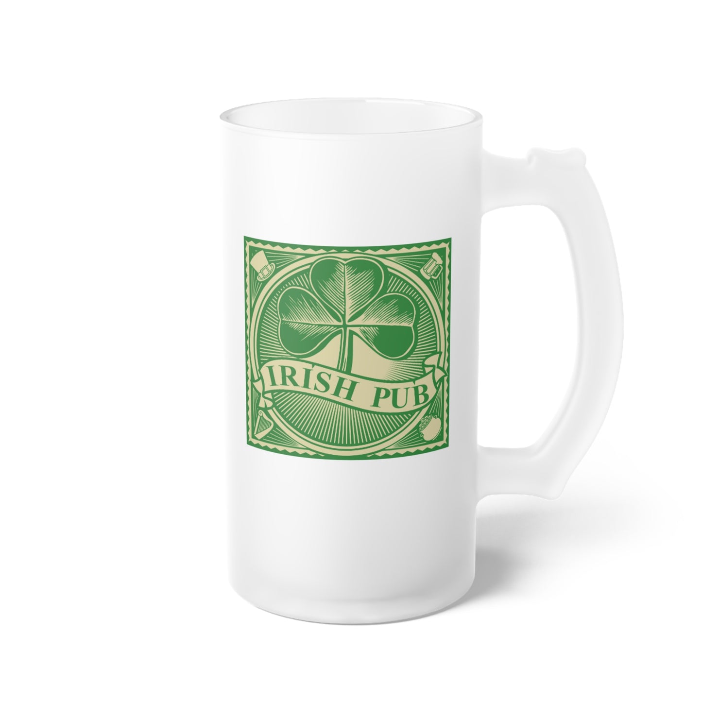 St. Patrick's Day Frosted Glass Beer Mug