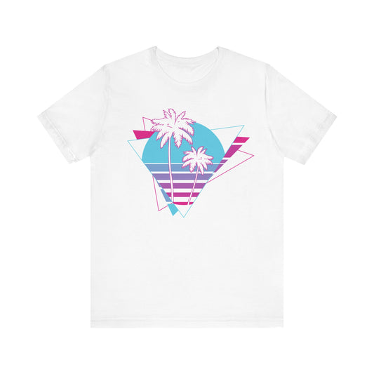 Retro 90's Palm Tree Vibes Unisex Jersey Short Sleeve Tee