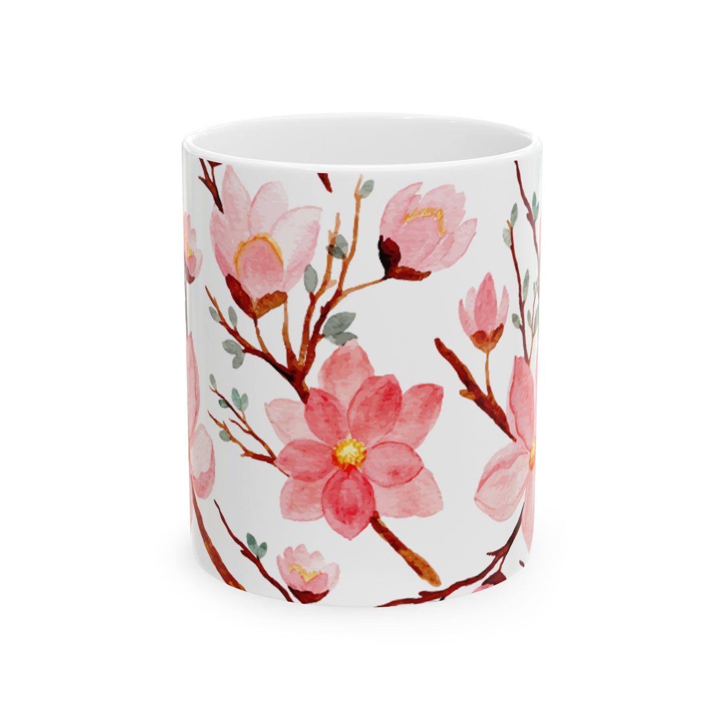 🌸 Cherry Blossom Watercolor Ceramic Mug - 11oz