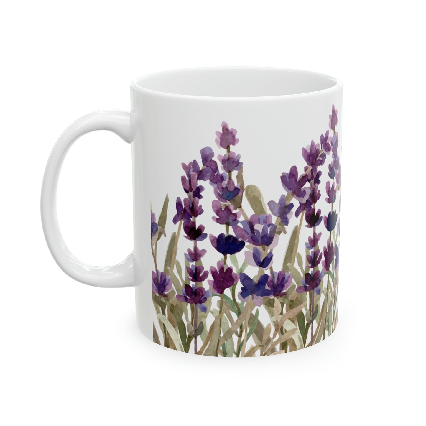 Lavender Bliss Ceramic Mug 11 oz - Elegant Floral for Coffee, Tea, and More!