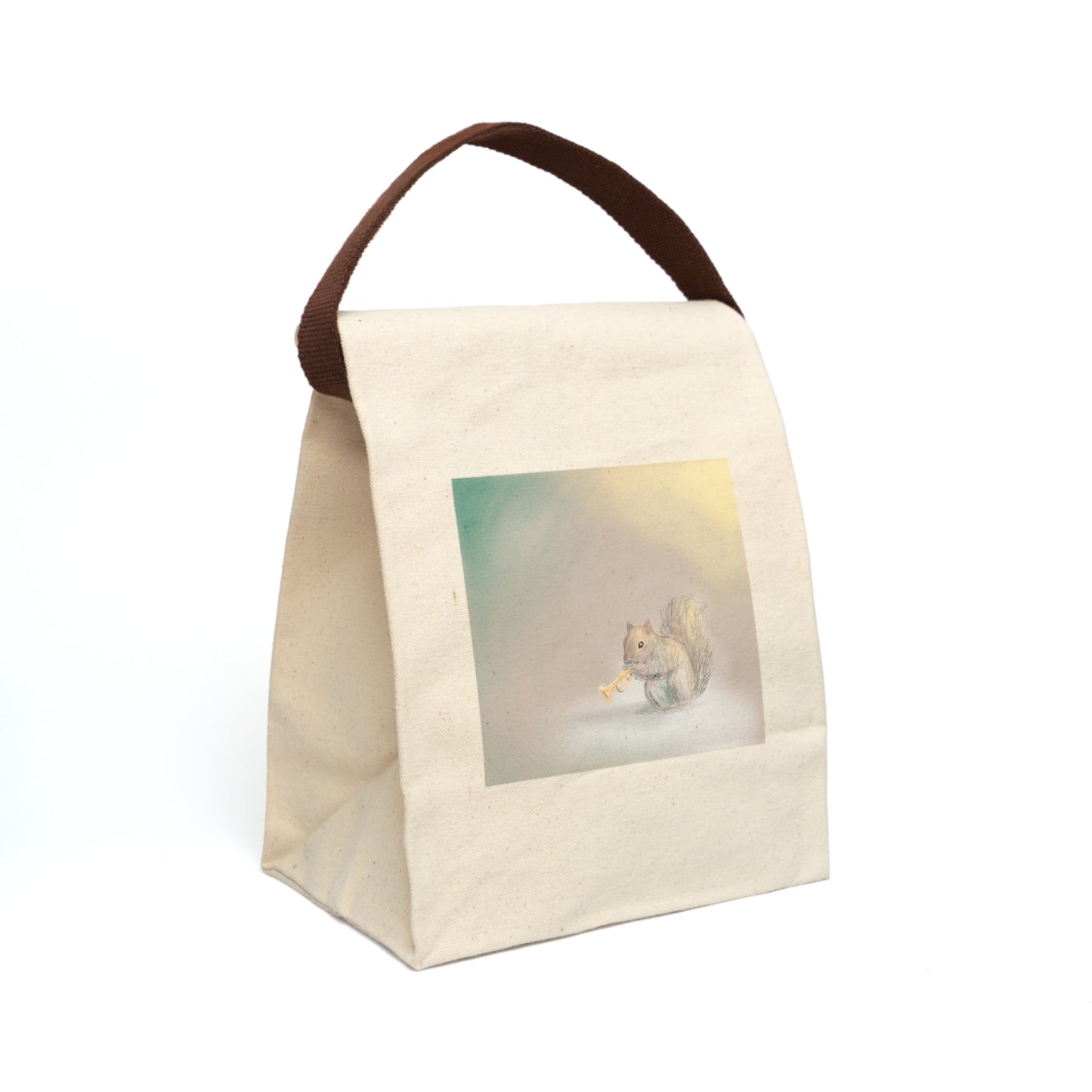 Squirrel Serenade Canvas Lunch Bag With Strap