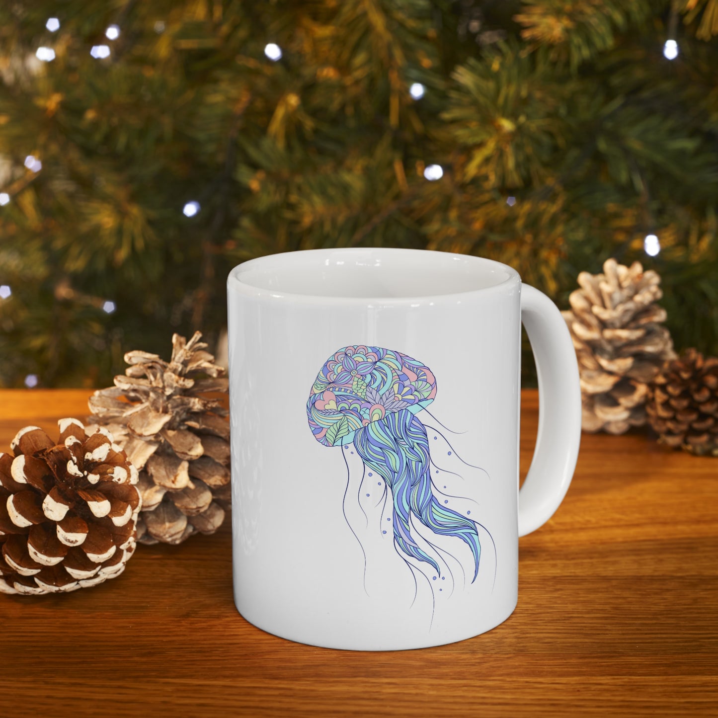 Mandala Jellyfish Ceramic Mug 11oz