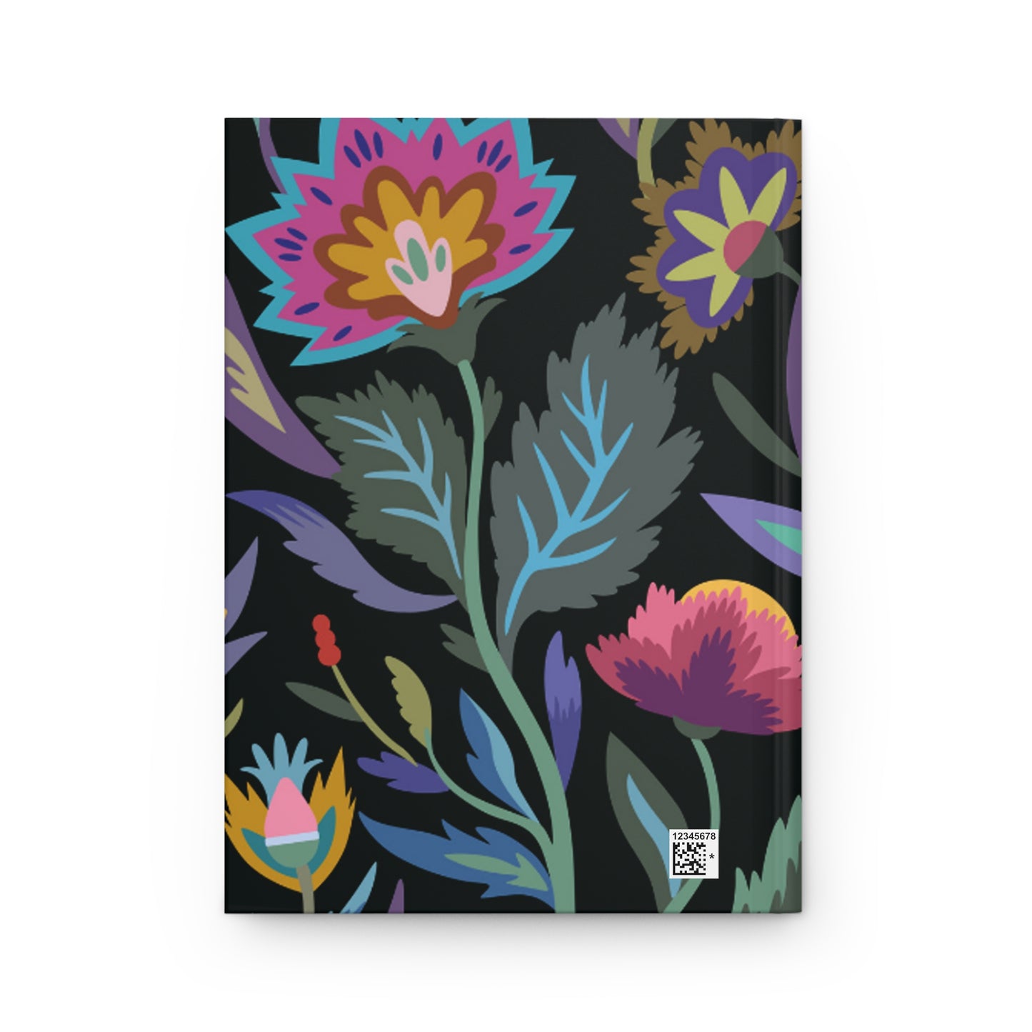 Bright Floral Black Hardcover Journal Matte