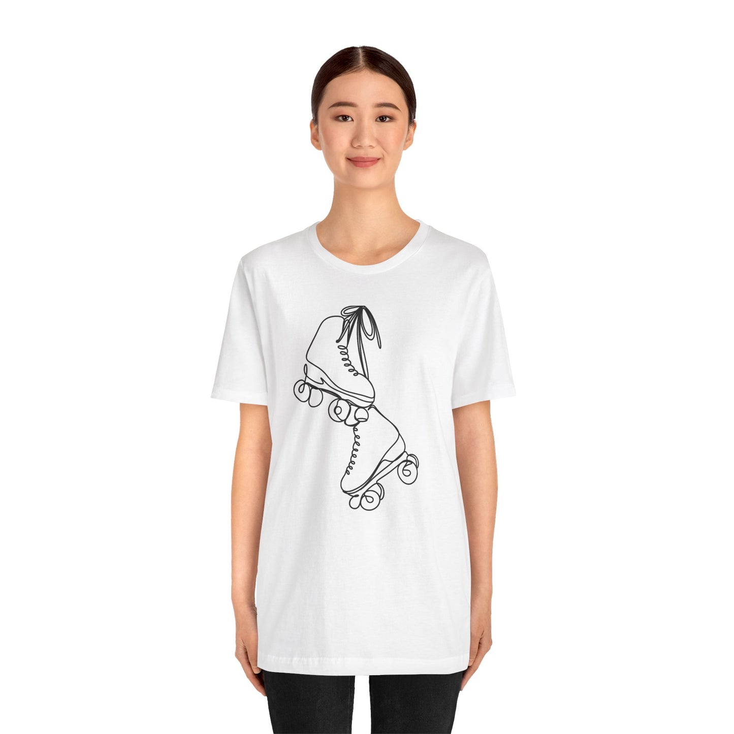 Boho Line Art Roller Skates Unisex Jersey Short Sleeve Tee - Minimalist