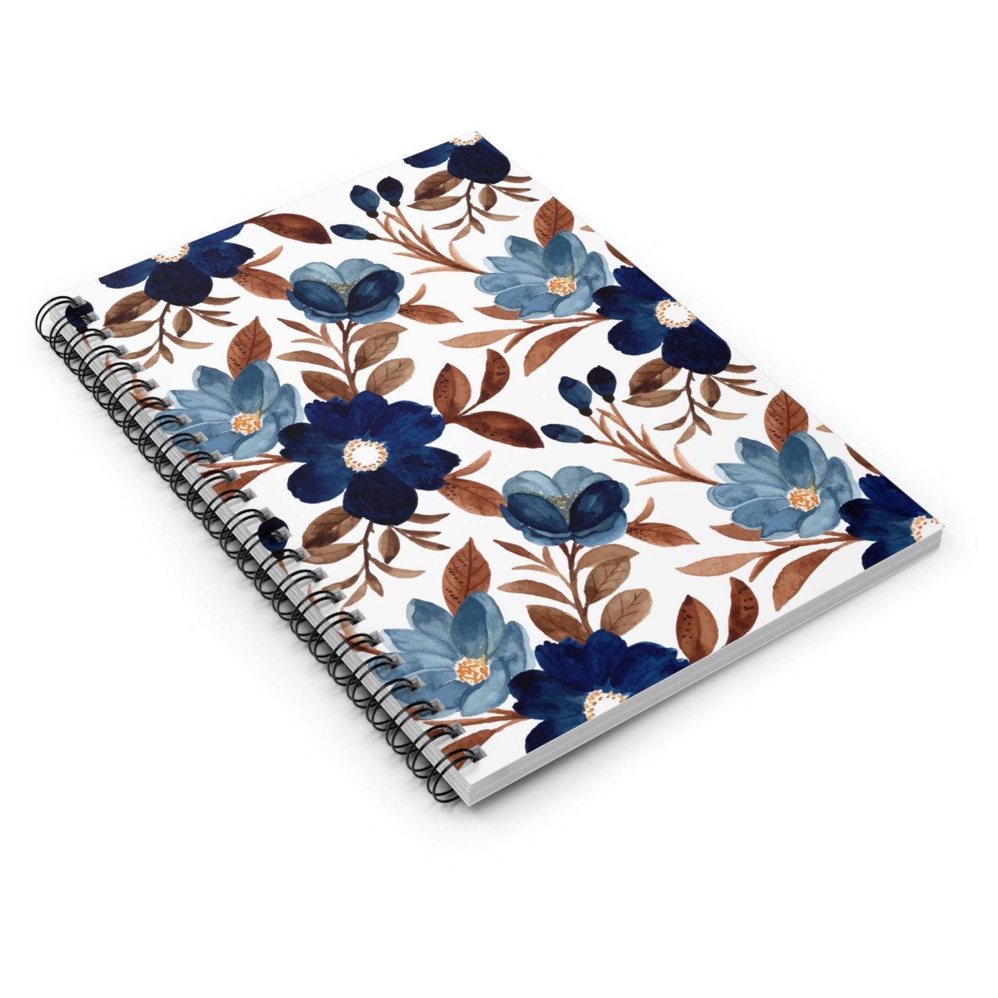 Elegant Watercolor Flower Spiral Notebook - Ruled Line