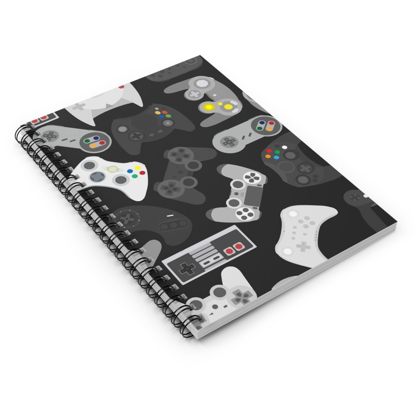 🎮 Retro Video Game Controllers Spiral Notebook-Ruled Line | 6" x 8" | 118 Pages