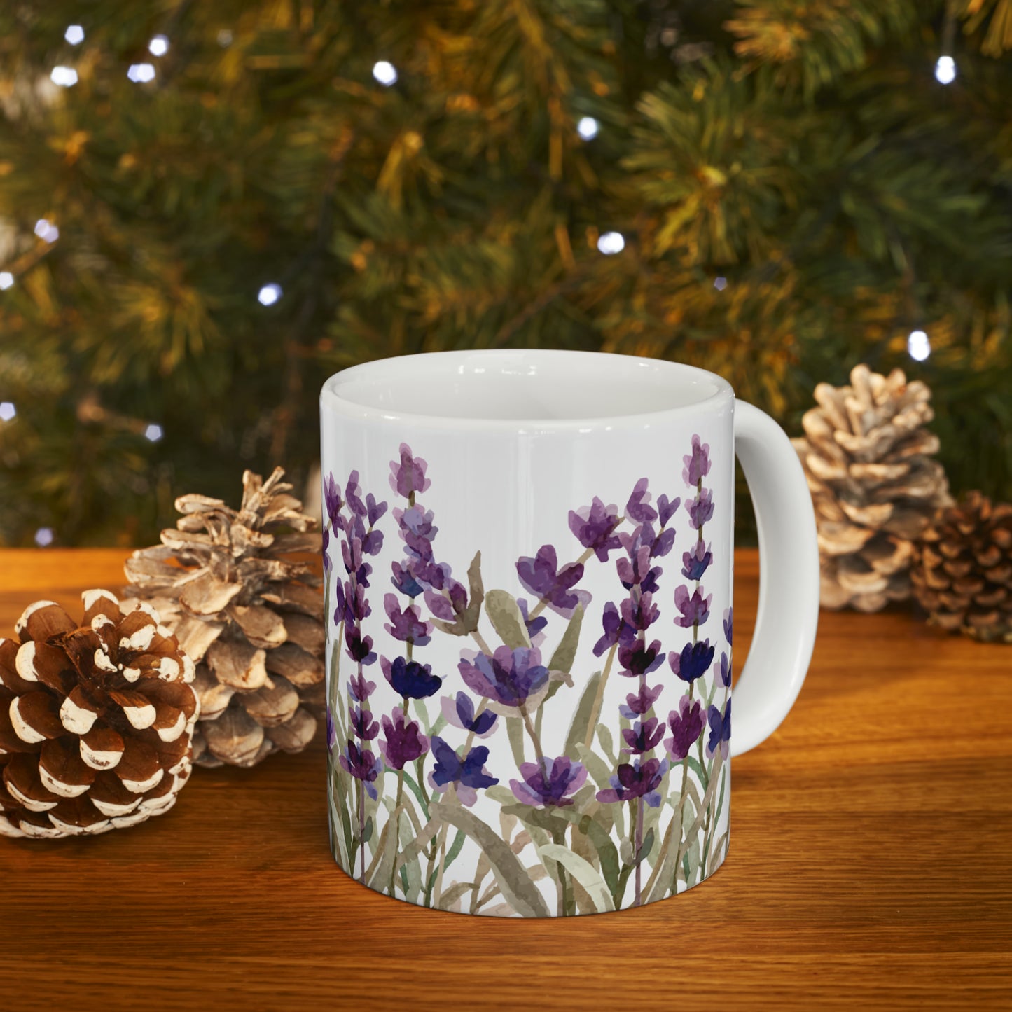 Lavender Bliss Ceramic Mug 11 oz - Elegant Floral for Coffee, Tea, and More!