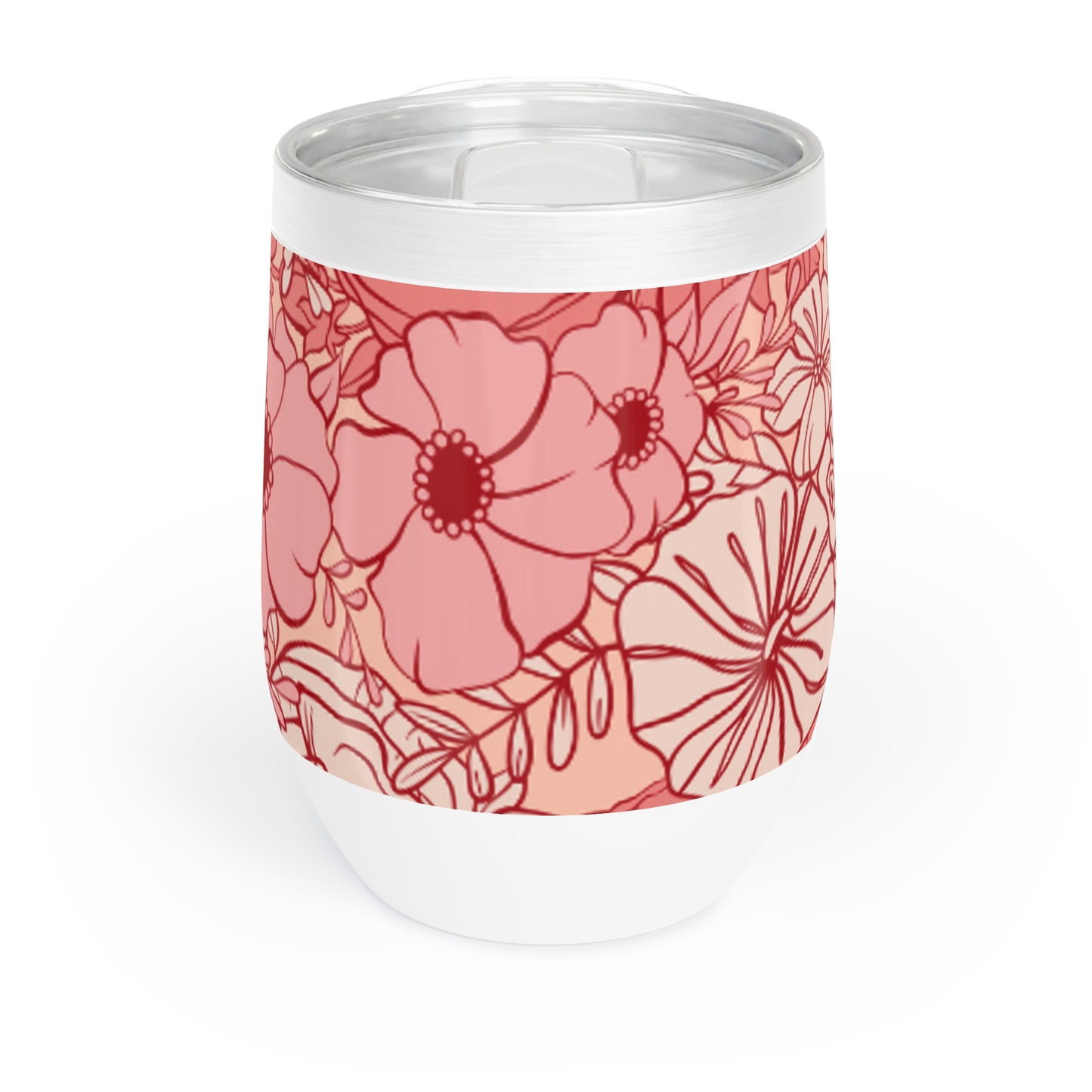 Coral Spring Floral Chill Wine Tumbler