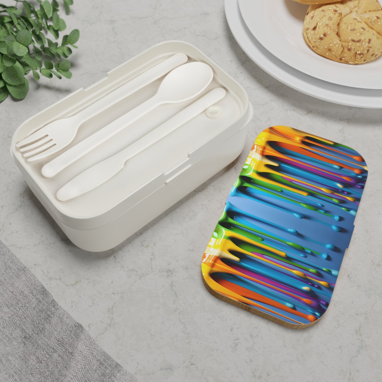 3D Rainbow Paint Bento Lunch Box