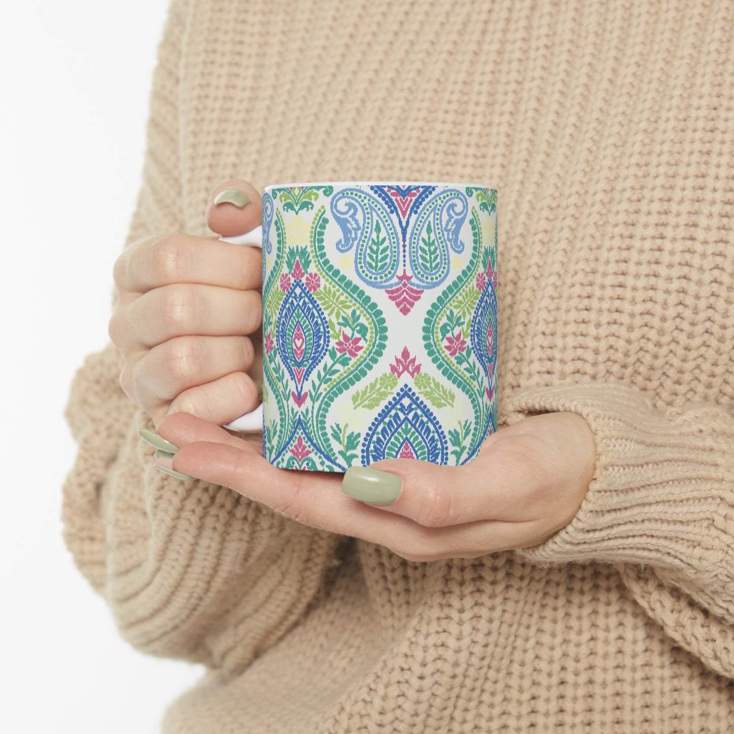 Spring Paisley Dreams: Vibrant Pattern Mug