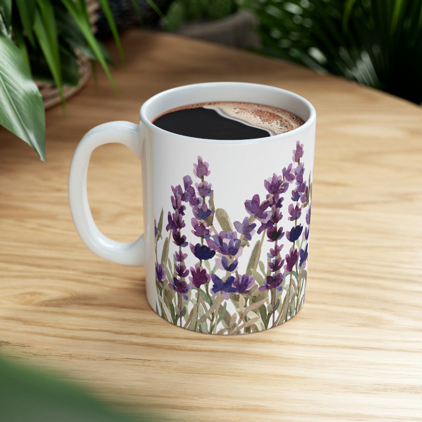 Lavender Bliss Ceramic Mug 11 oz - Elegant Floral for Coffee, Tea, and More!