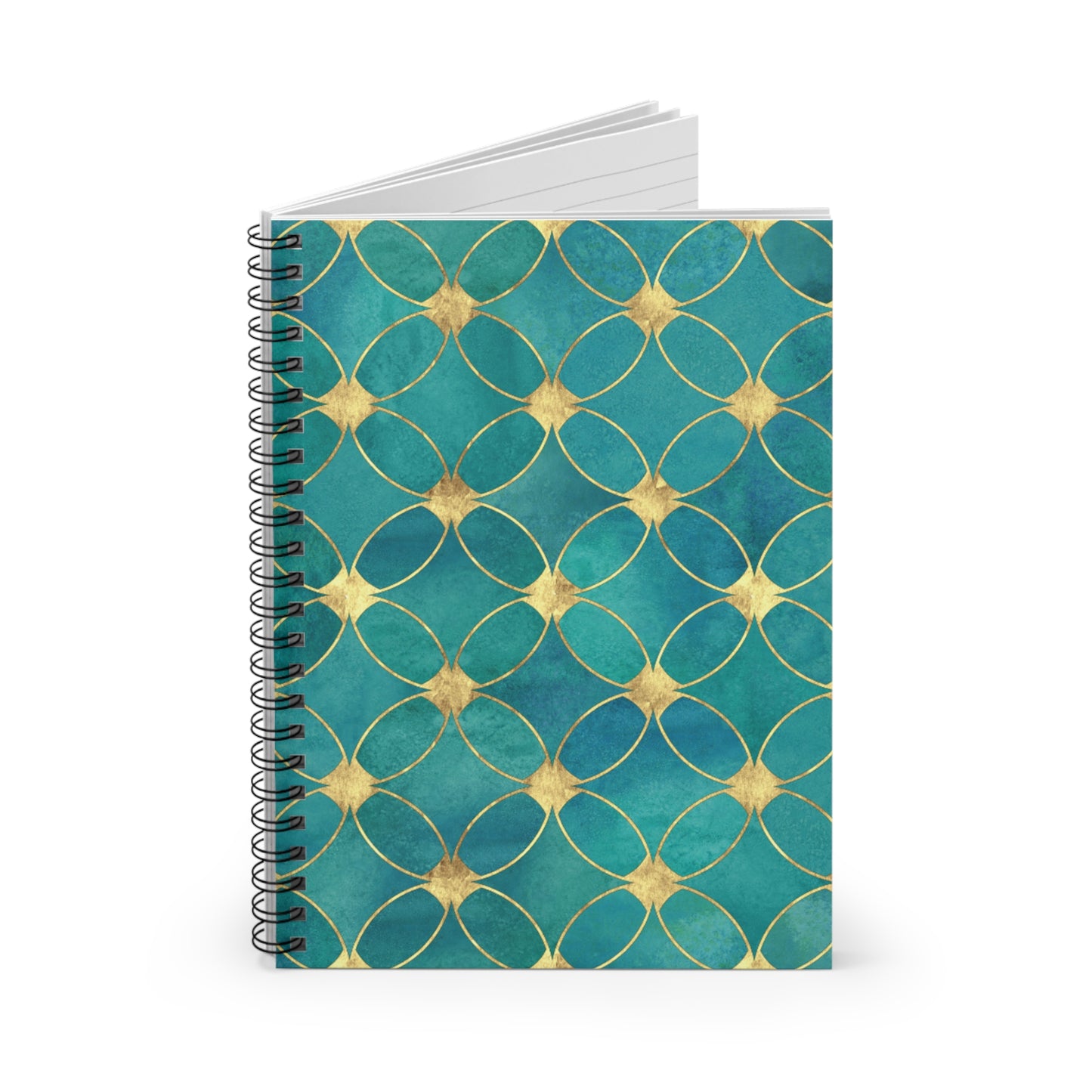 Green Watercolor Stained Glass Spiral Notebook - Ruled Line