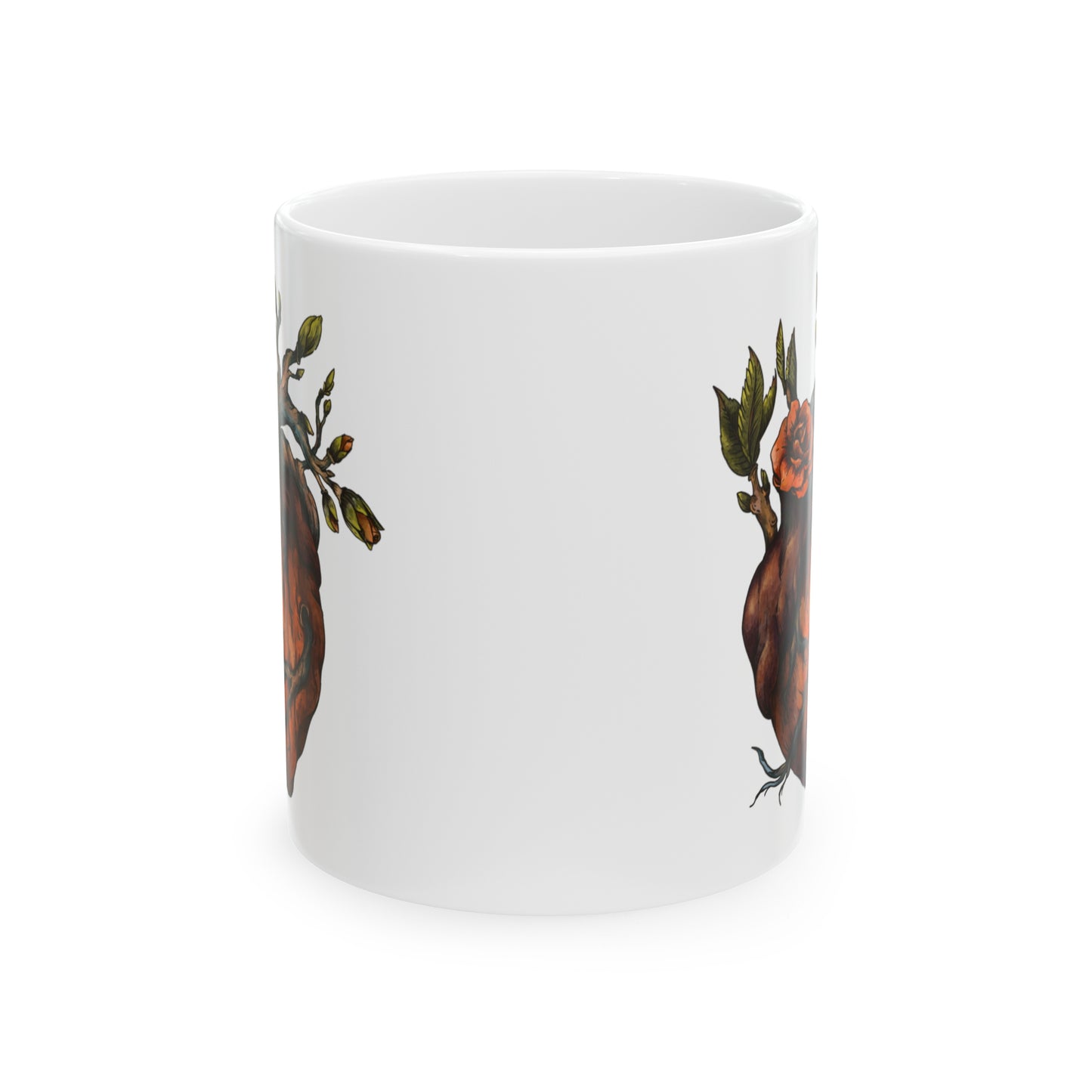 Rose Plant Growth Ceramic Mug 11oz | Striking Design, BPA-Free