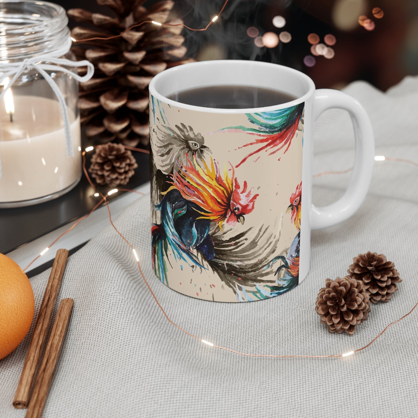 Watercolor Whimsy Chickens Coffee Mug