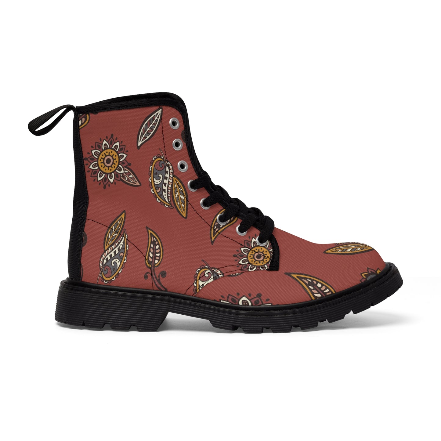 Burnt Paisley Women's Canvas Boots