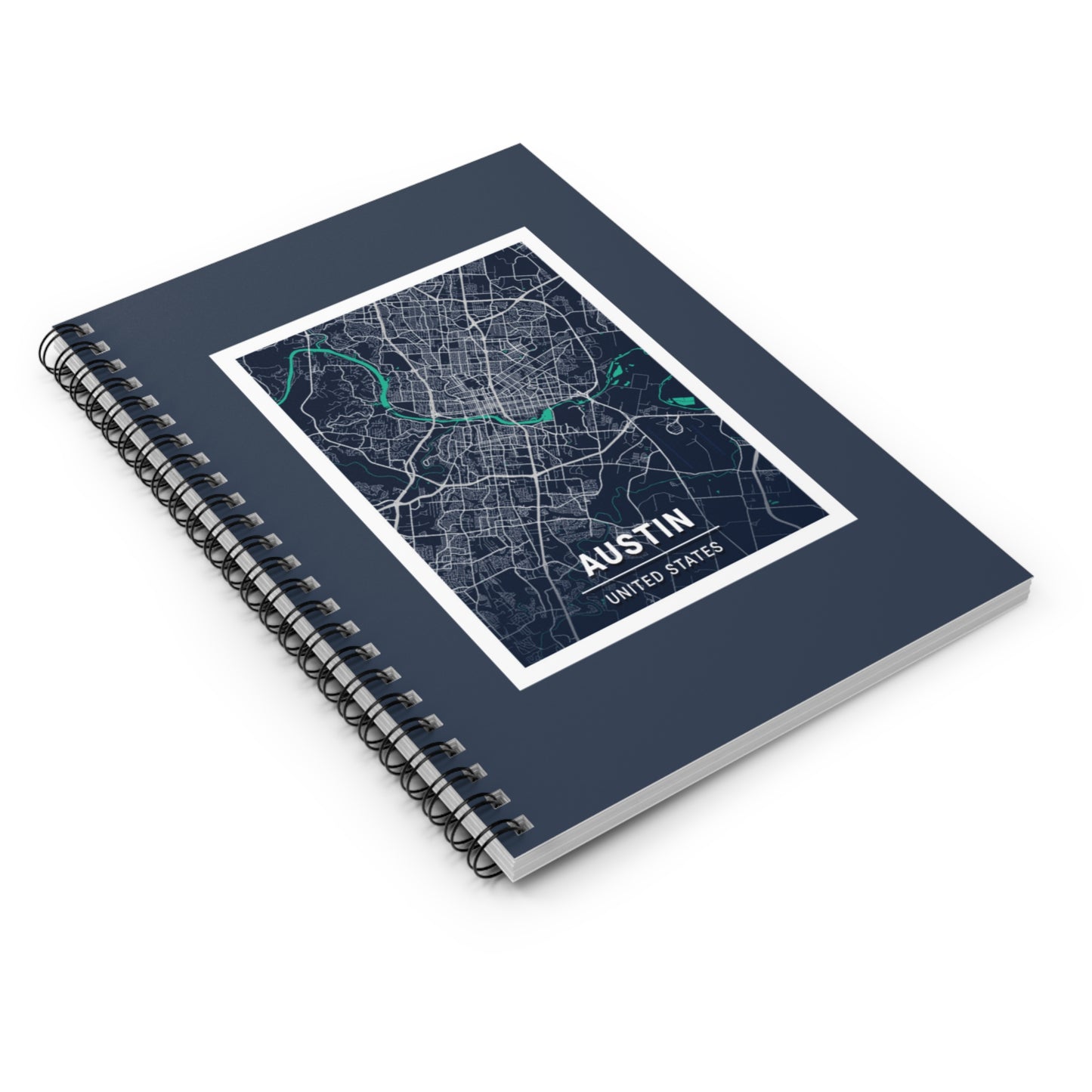 Austin, Texas City Map Spiral Notebook-Ruled Line - Navigate Your Thoughts!