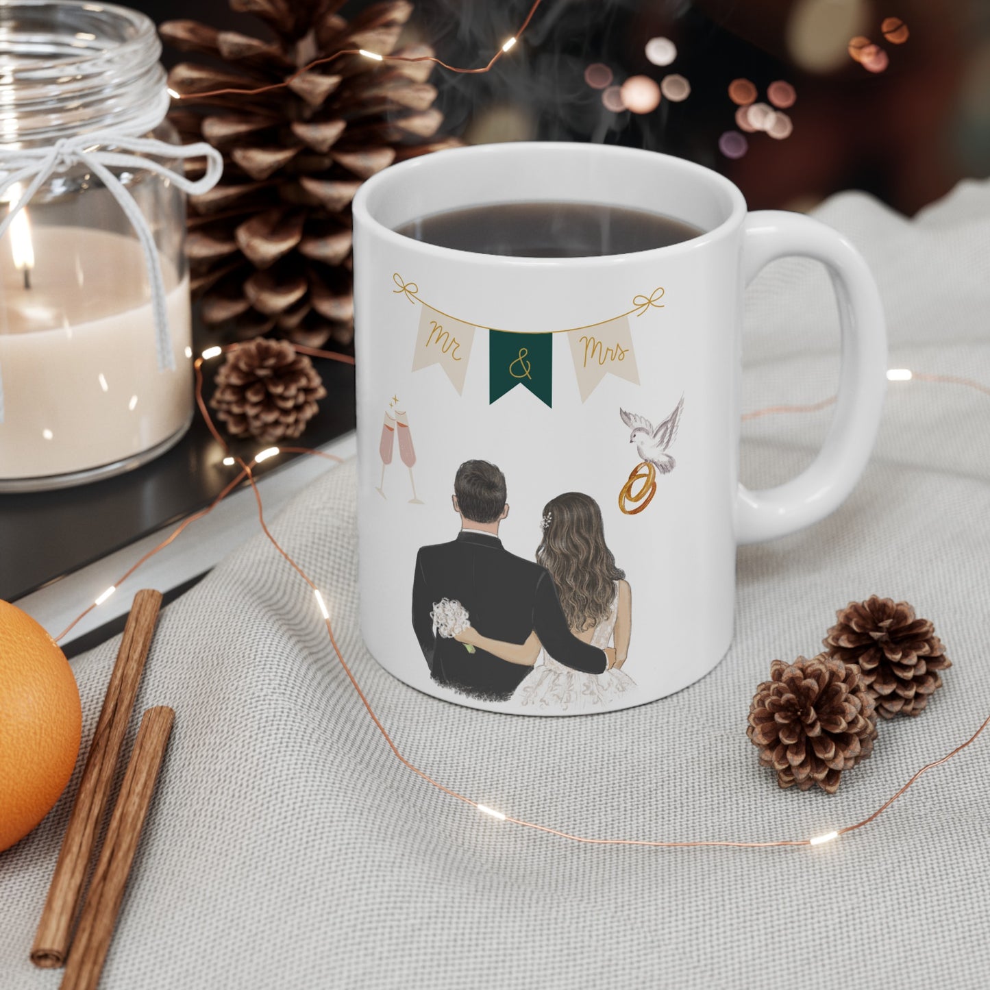 Mr. & Mrs. Wedding Couple 2 Ceramic Mug 11oz