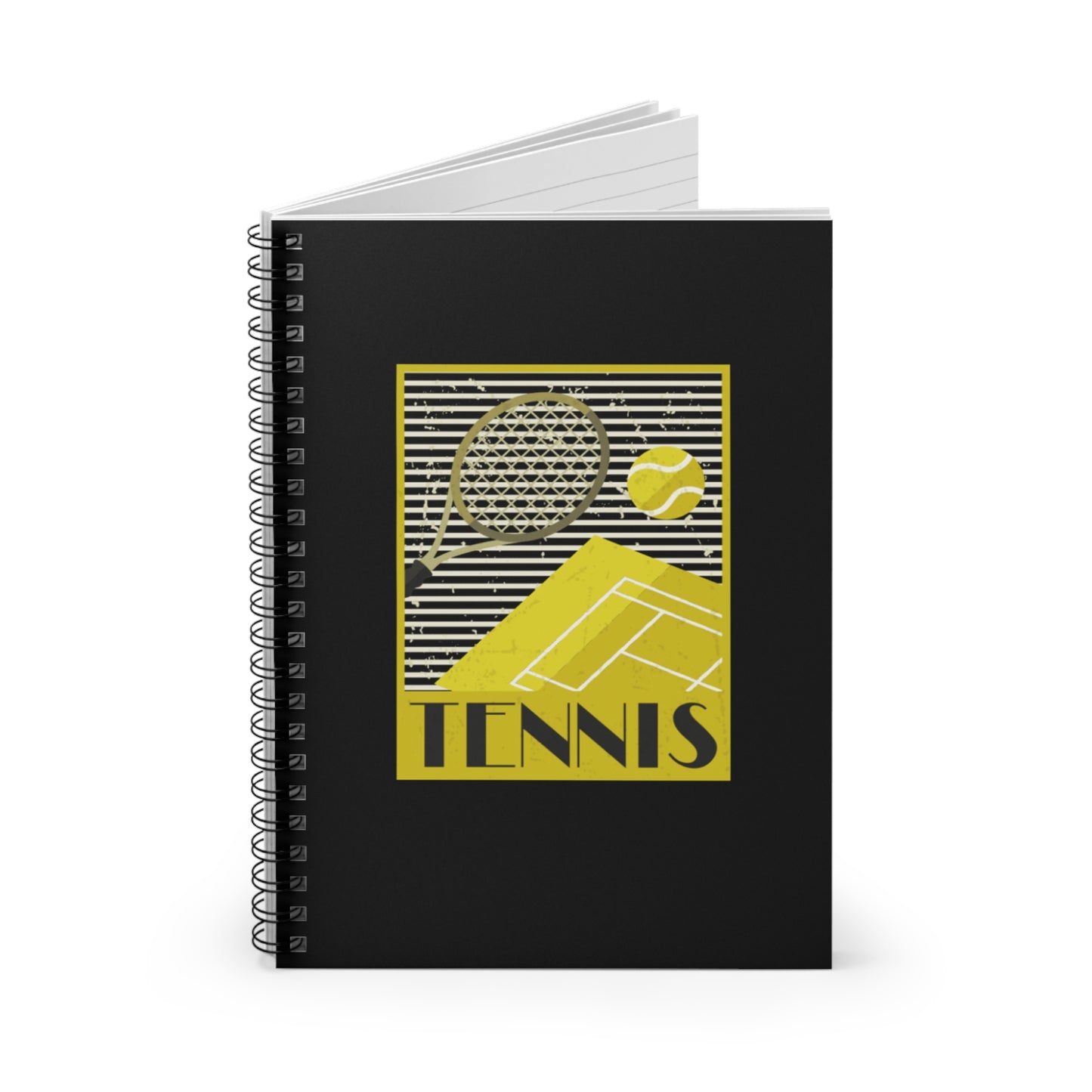 🎾 Vintage Tennis Poster Spiral Notebook-Ruled Line - Stylish and Practical!