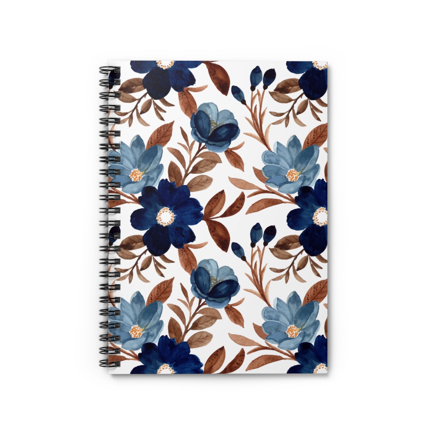 Elegant Watercolor Flower Spiral Notebook - Ruled Line