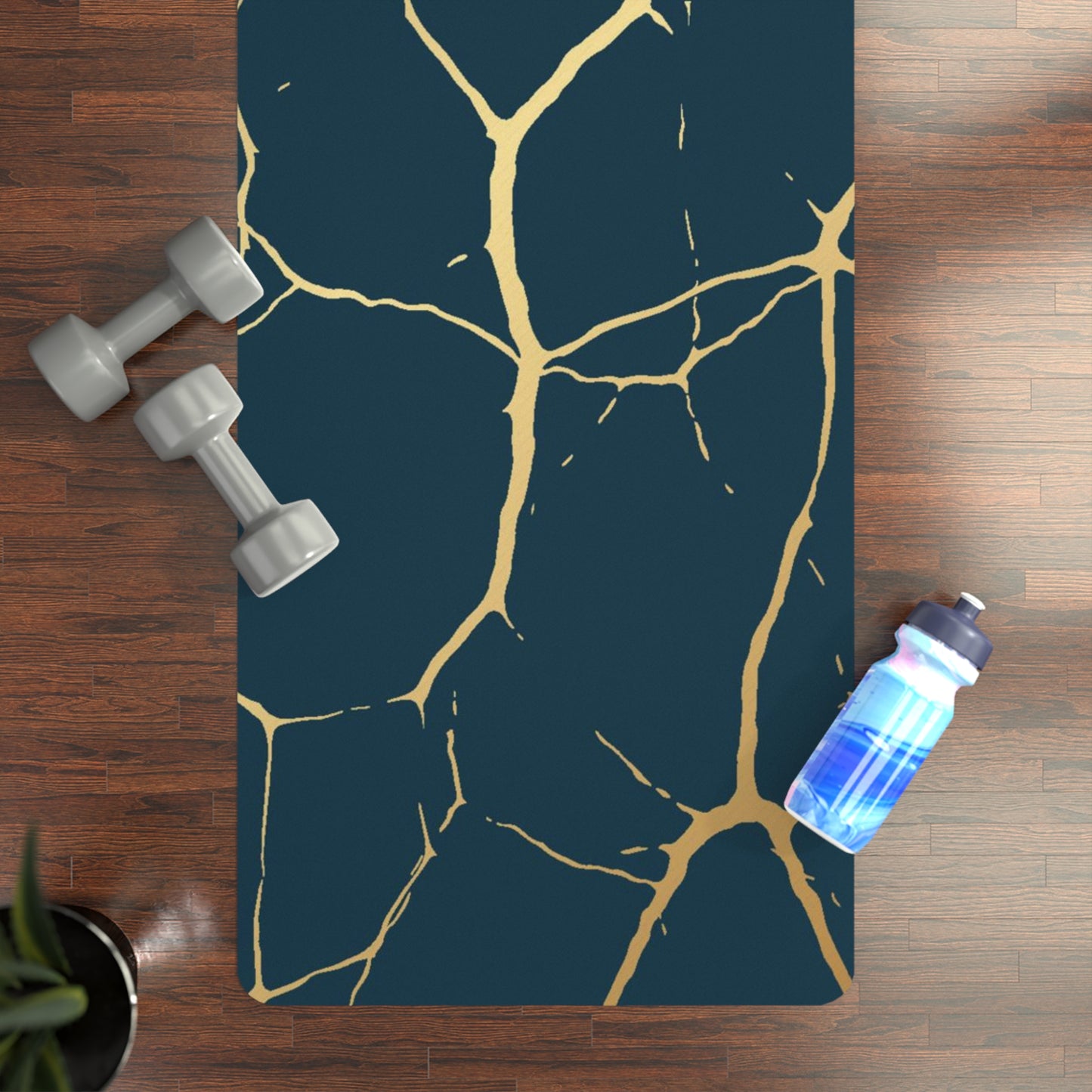 Gem Blue Kintsugi Rubber Yoga Mat