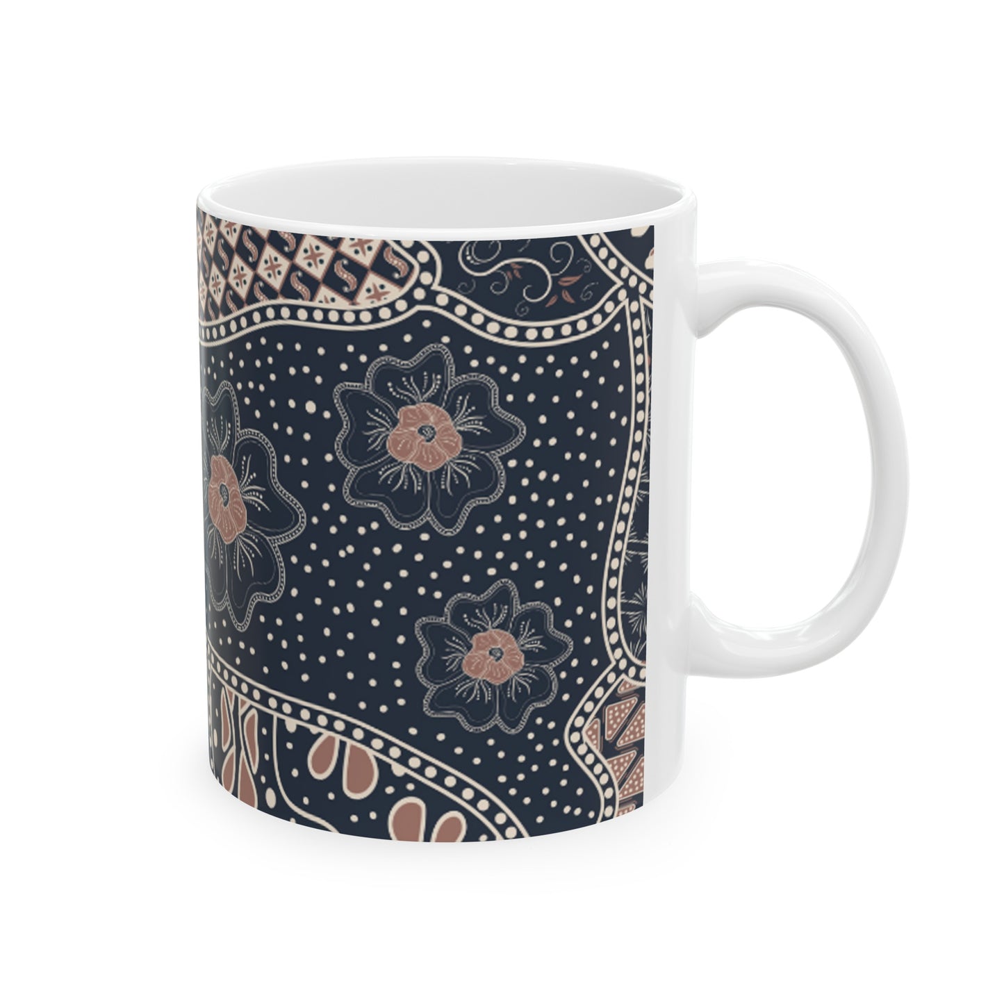 Patchwork Patterned Ceramic Mug, 11oz