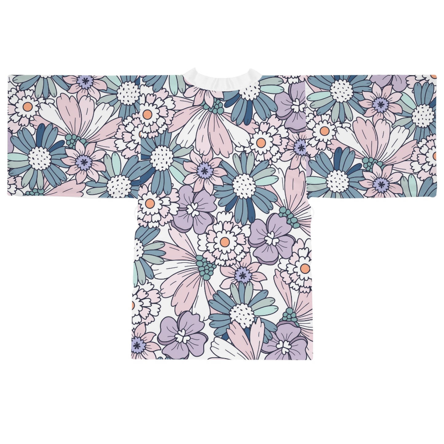 🌸 Spring Blossoms Long Sleeve Kimono Robe