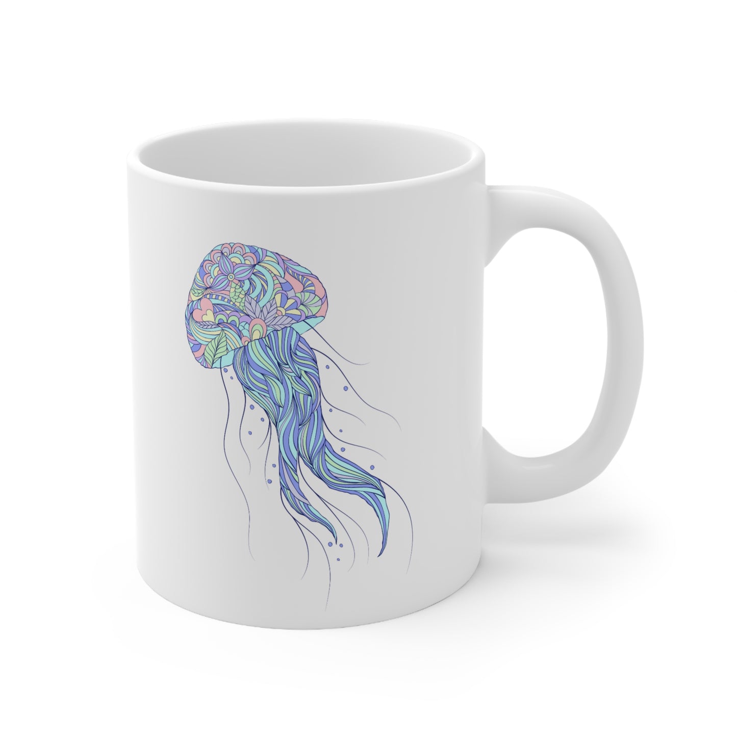 Mandala Jellyfish Ceramic Mug 11oz