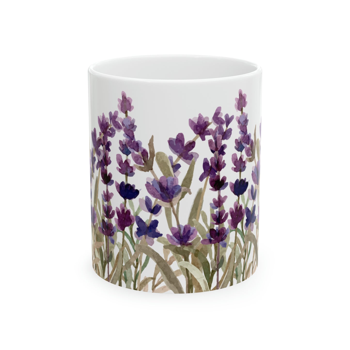 Lavender Bliss Ceramic Mug 11 oz - Elegant Floral for Coffee, Tea, and More!