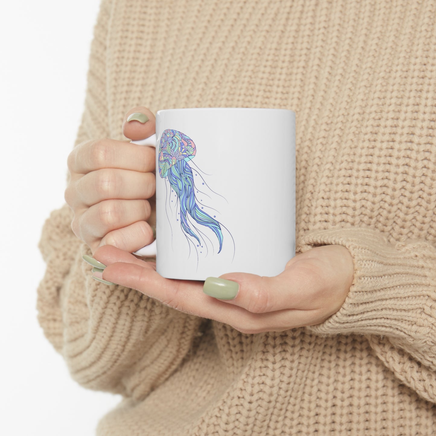 Mandala Jellyfish Ceramic Mug 11oz