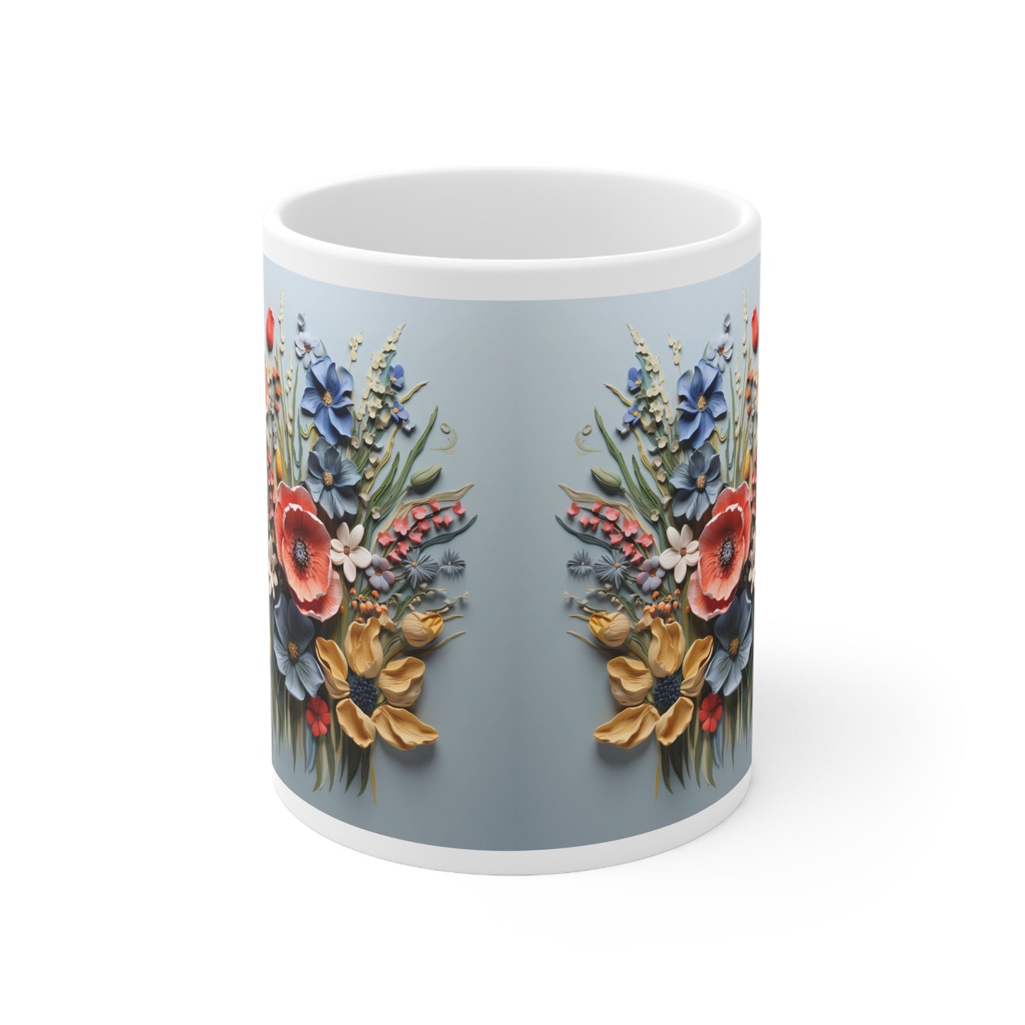 🏵️ 3D Wildflower Ceramic Mug 11oz