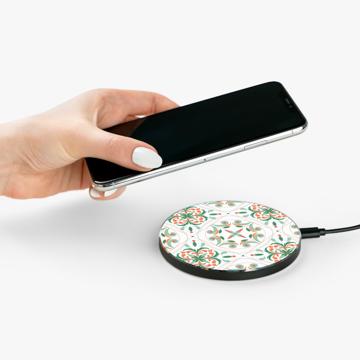 Orange and Green Tile Wireless Charger