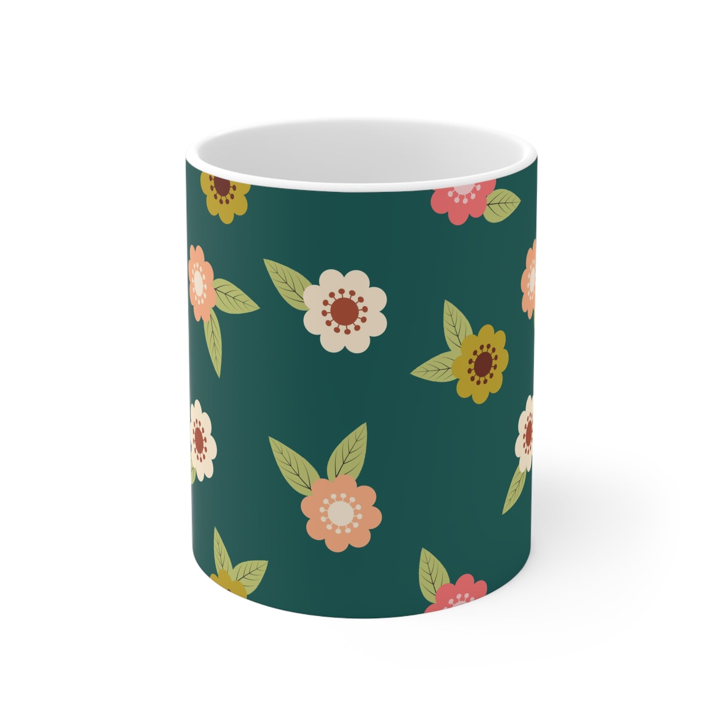 Green Vintage Blossoms Mug