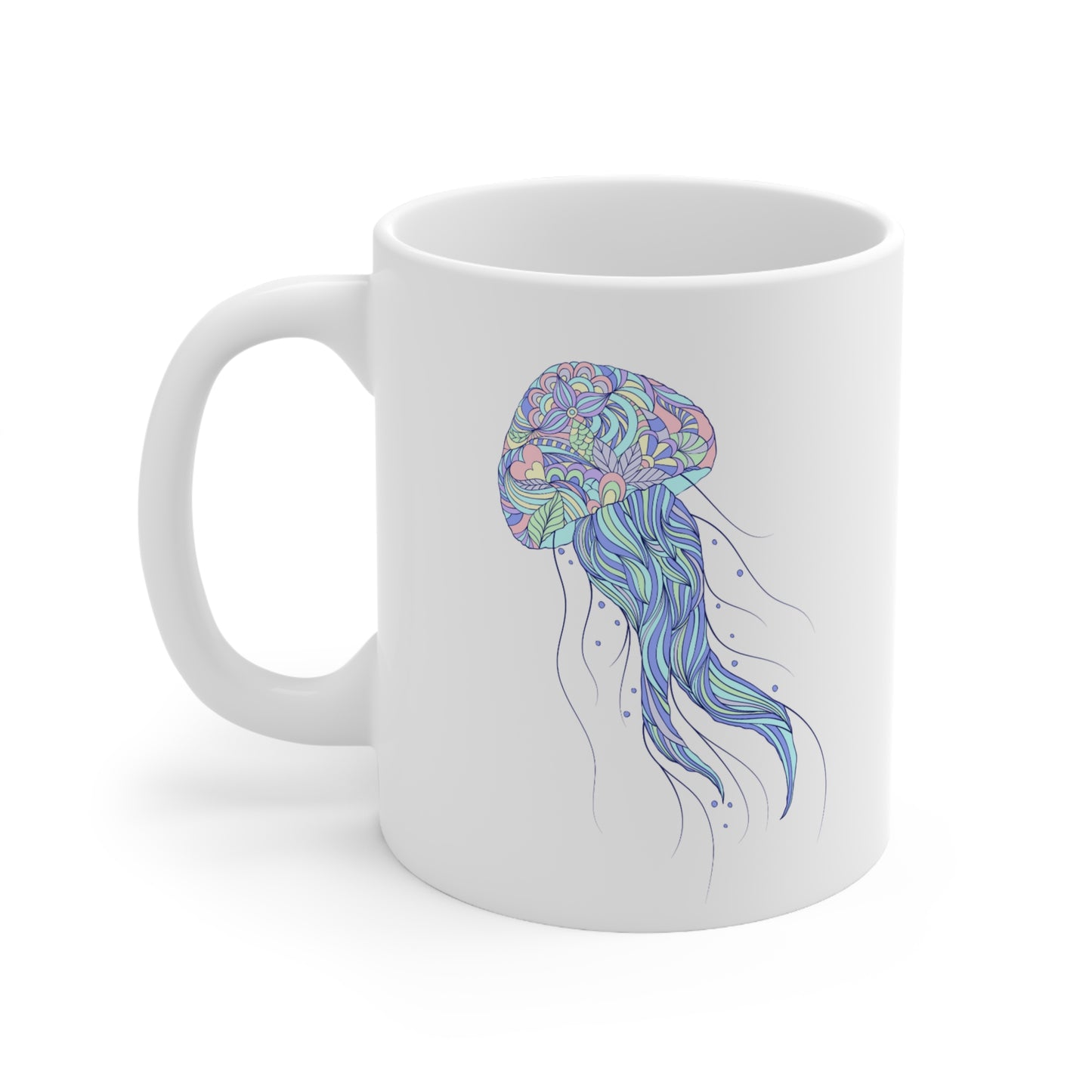 Mandala Jellyfish Ceramic Mug 11oz