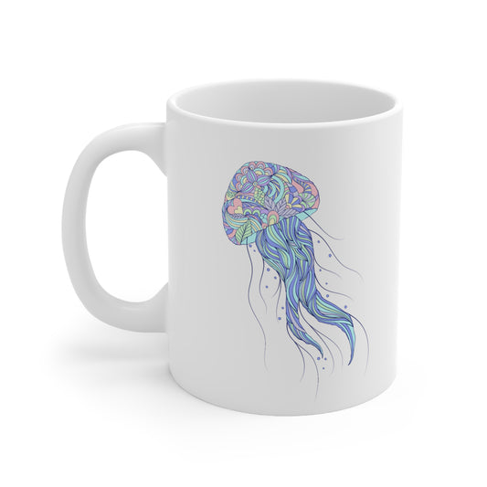 Mandala Jellyfish Ceramic Mug 11oz