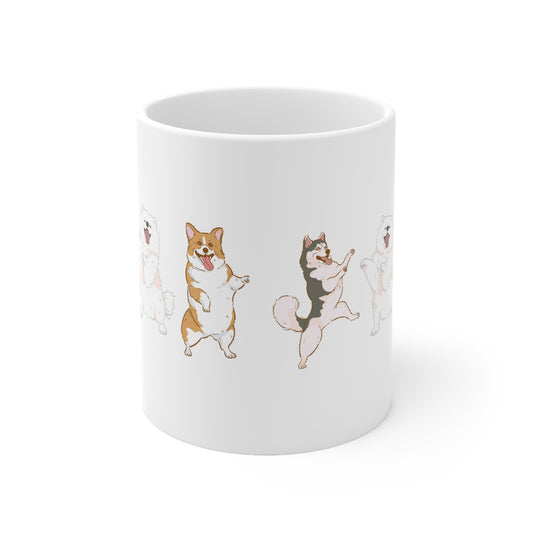 Dancing Pups Ceramic Mug 11oz