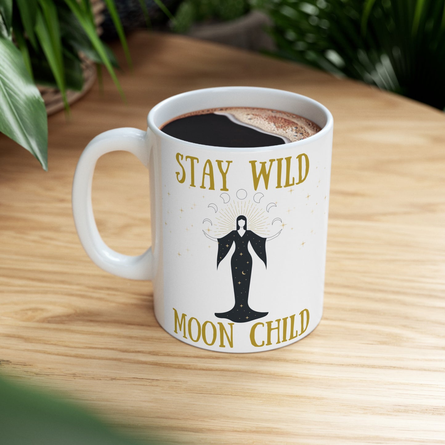 🌛 Stay Wild Moon Child Ceramic Mug 11 oz - Perfect Gift for Celestial Lovers