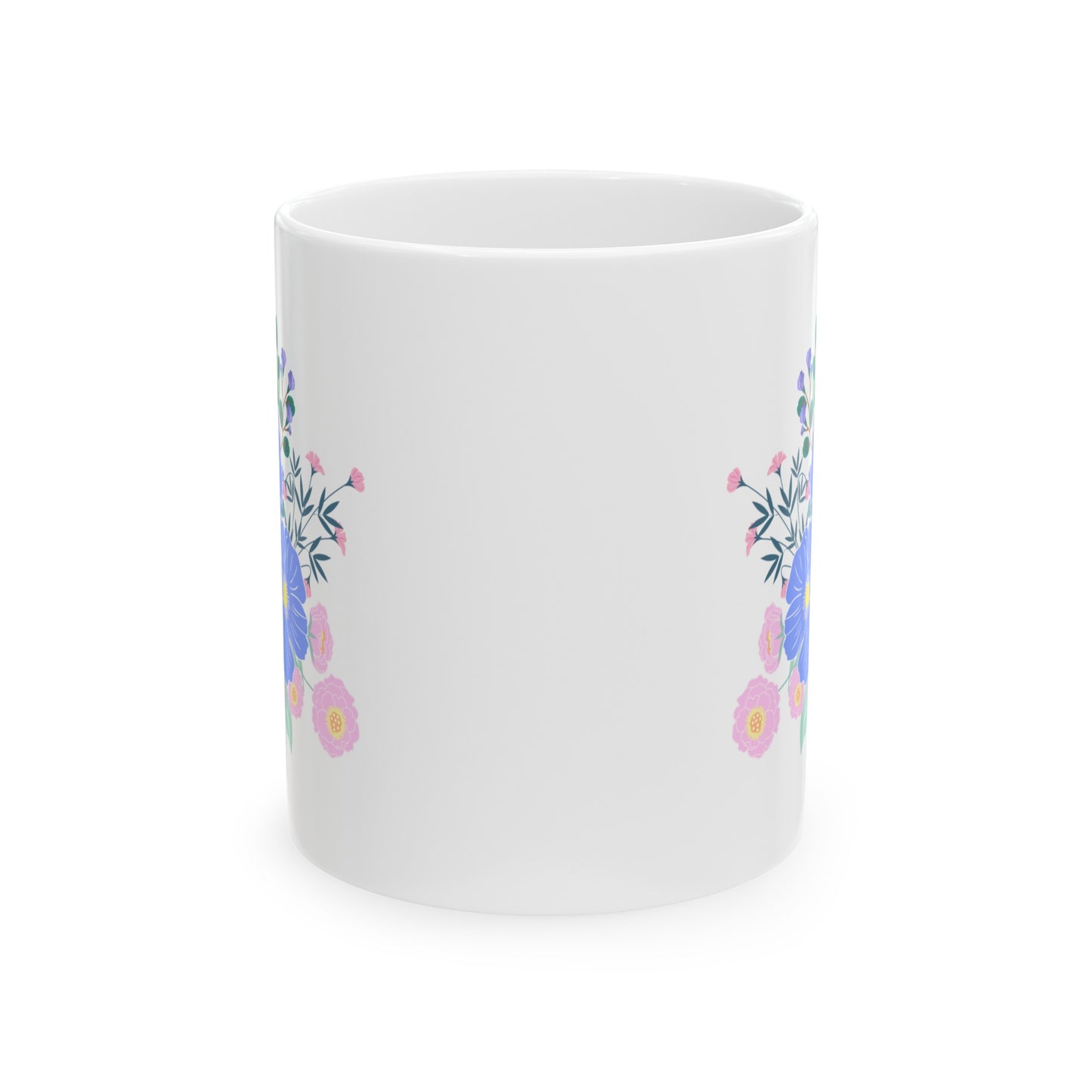 Pastel Spring Flowers Ceramic Mug, 11oz