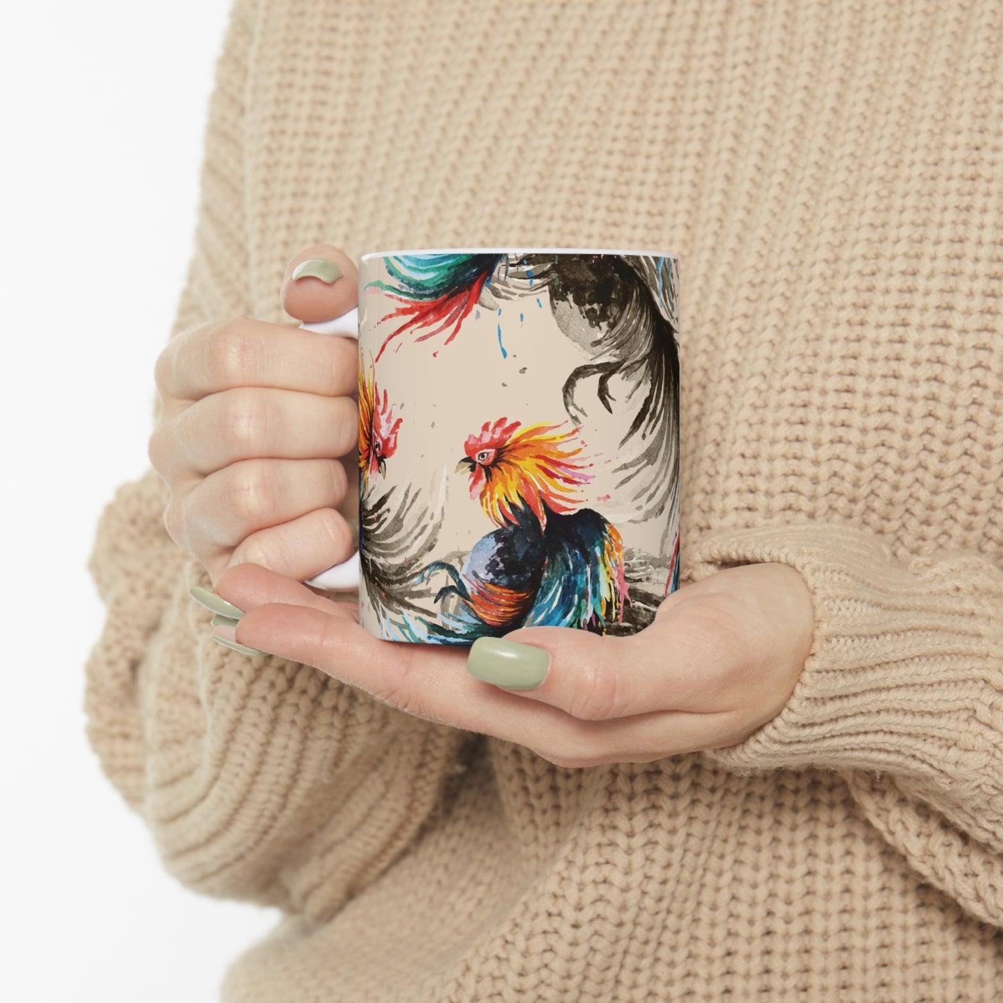 Watercolor Whimsy Chickens Coffee Mug