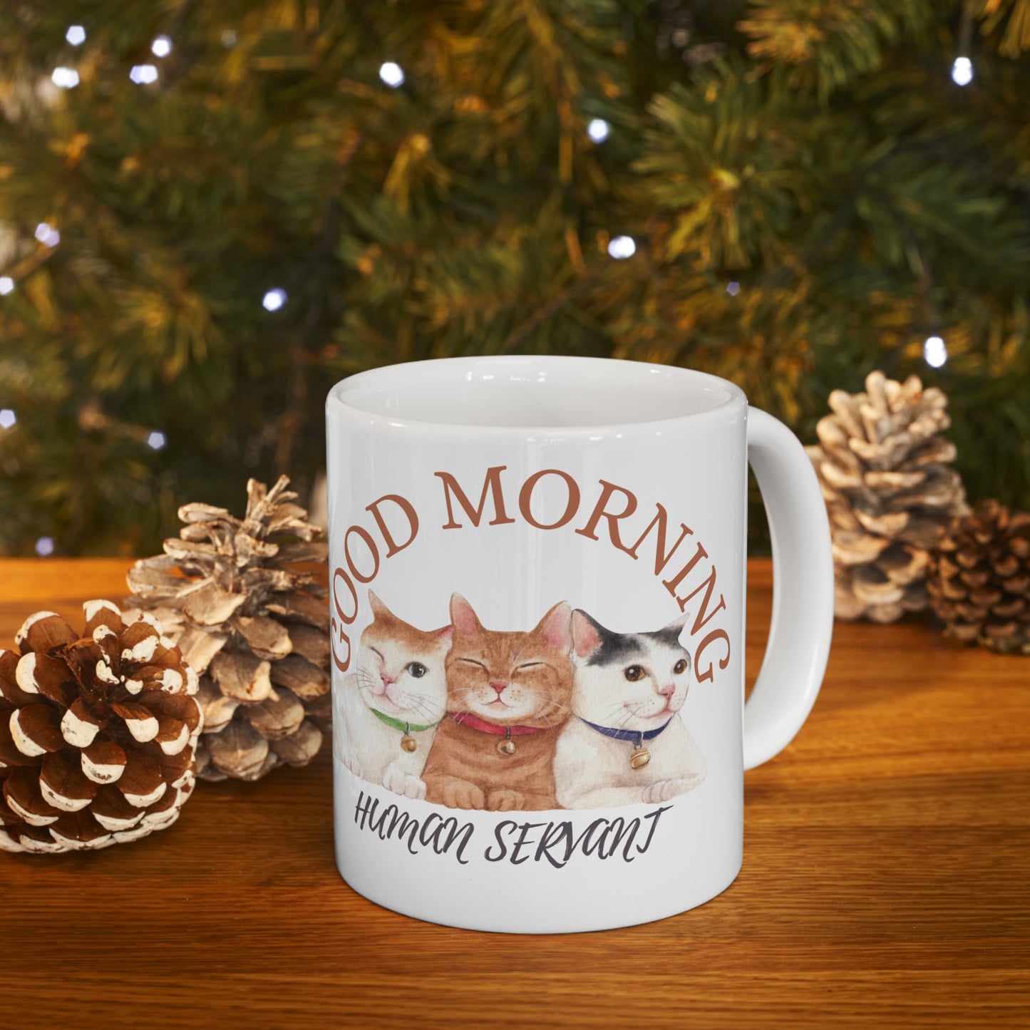 🐈 Funny Cat Servant Ceramic Mug, 11oz