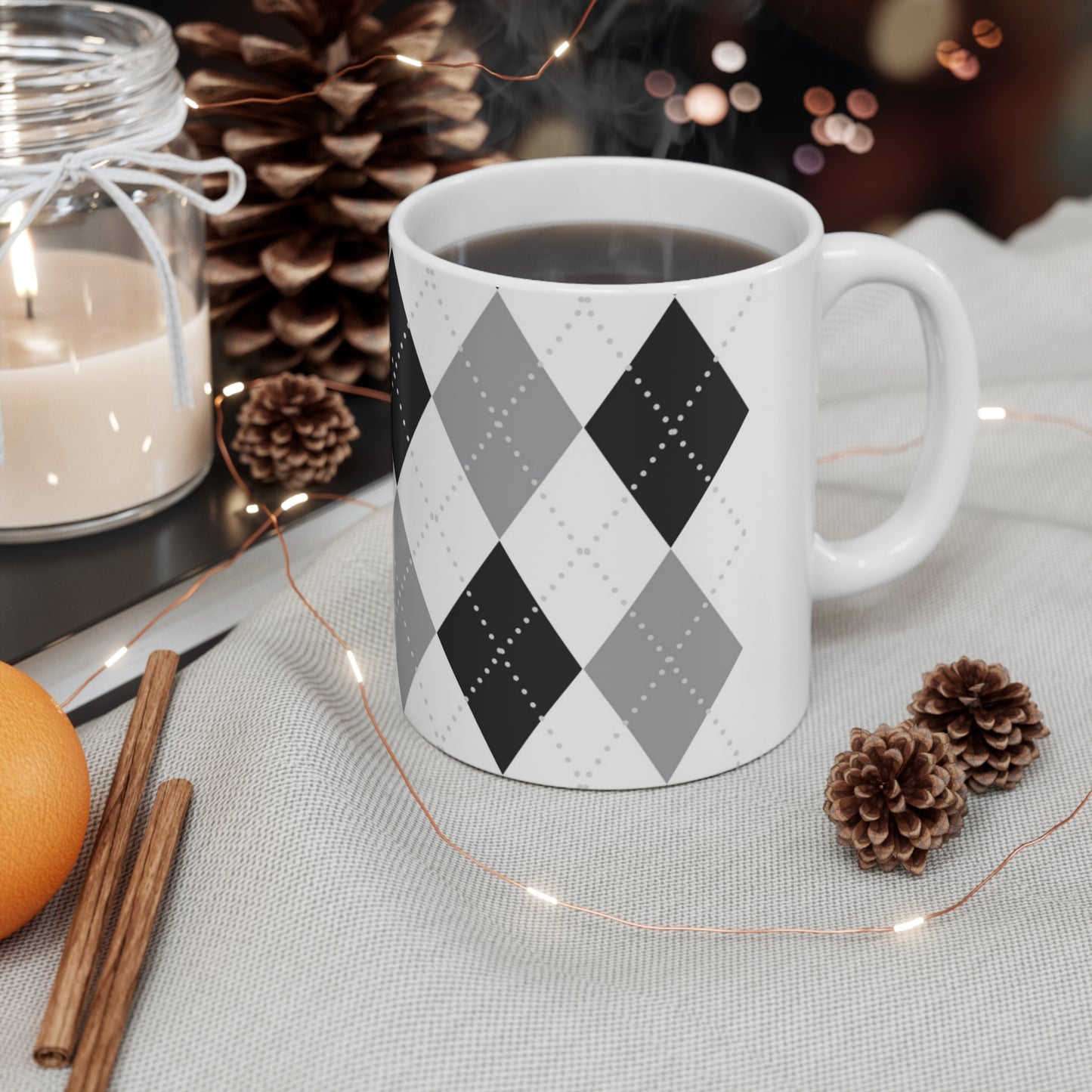 Plaid Diamonds Ceramic Mug 11oz