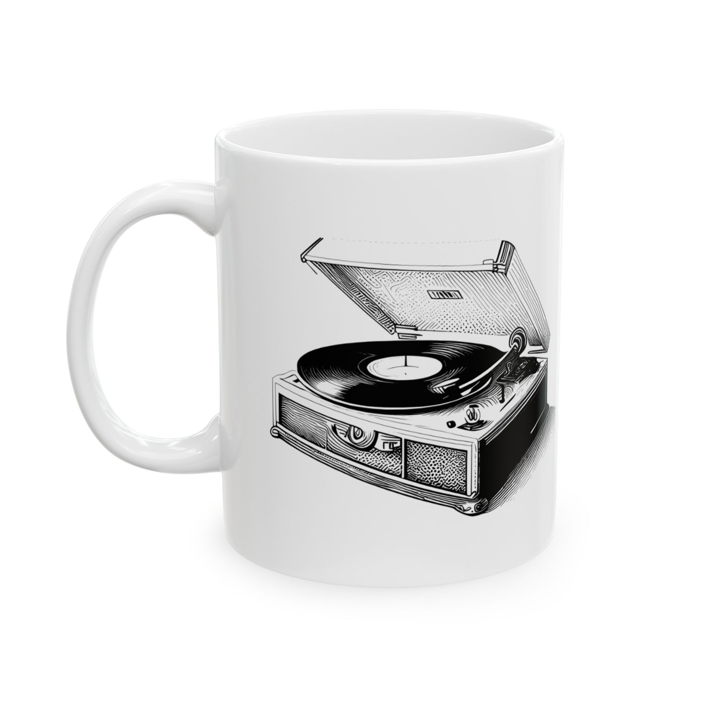 🎼 Vinyl Record Player Ceramic Mug 11oz - Retro Music Lover's Delight