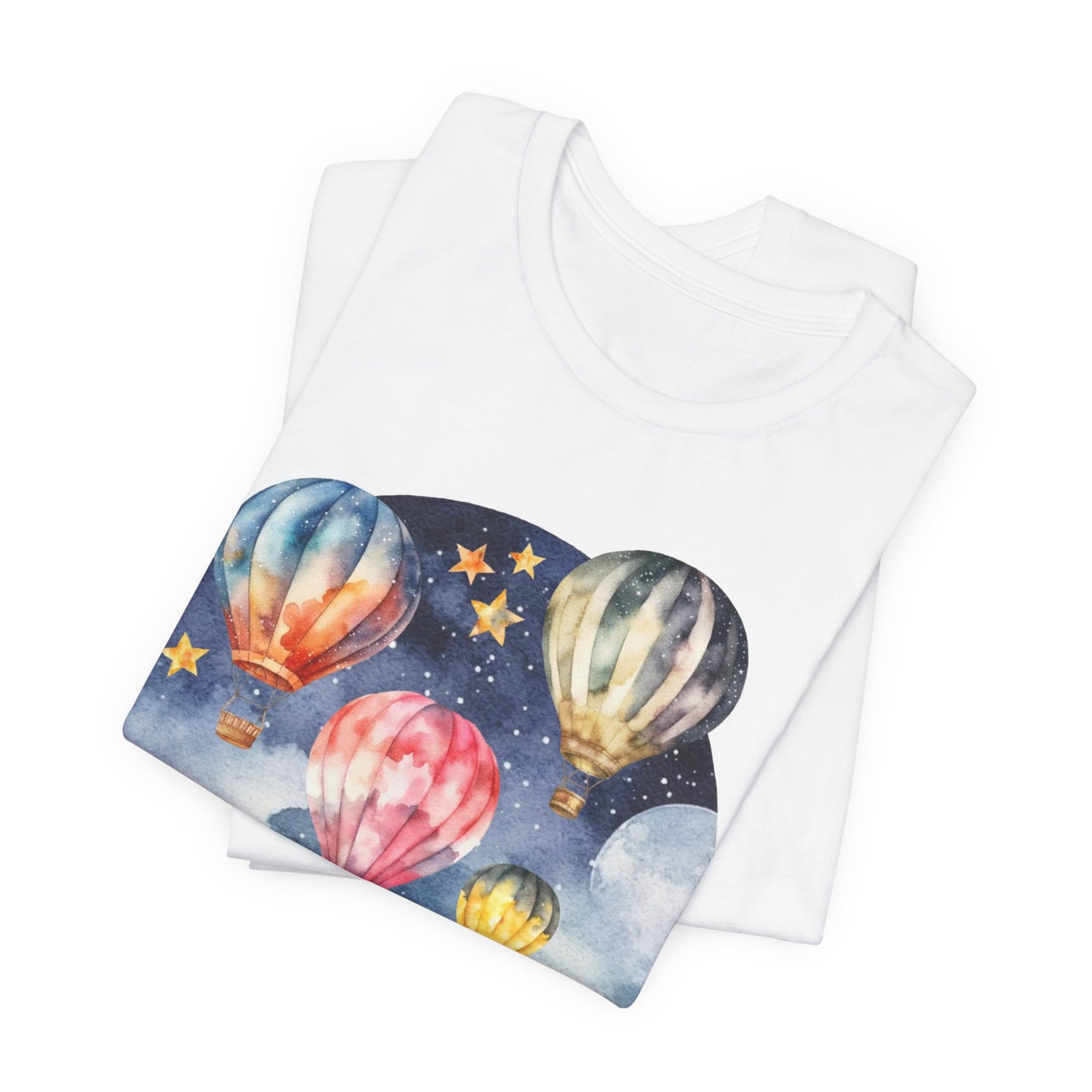 Dreamy Night Scene - Hot Air Balloon Unisex Jersey Short Sleeve Tee